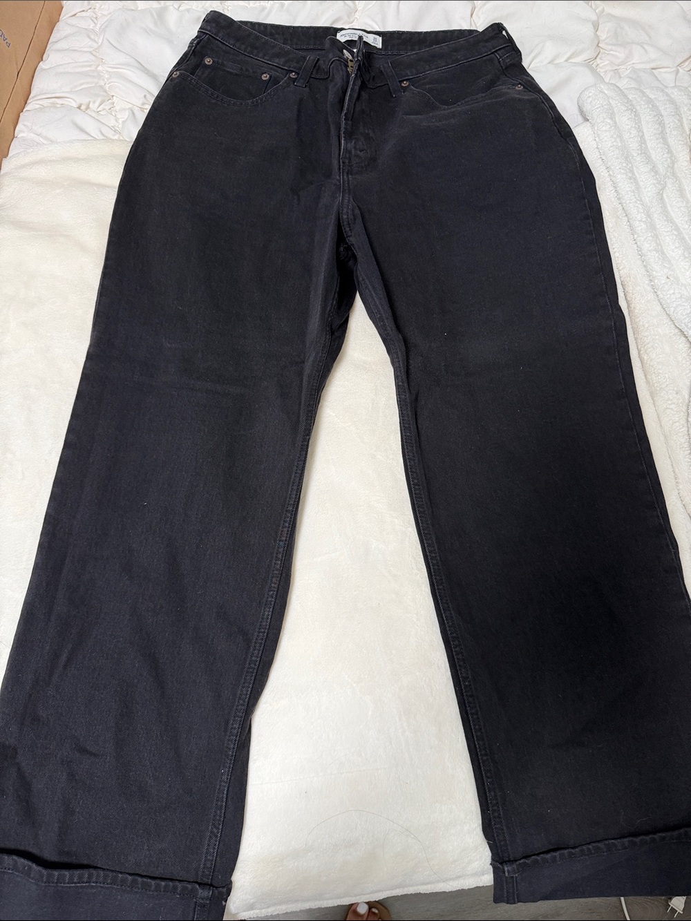 Abercrombie & Fitch Black Wide-Leg Flare Jeans